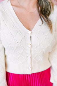 Balloon Sleeve Knitted Cardigan