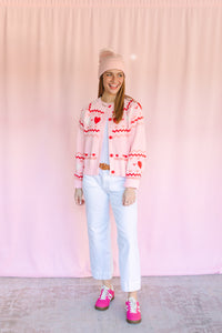 Pink Heart Cardigan