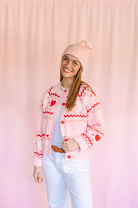 Pink Heart Cardigan