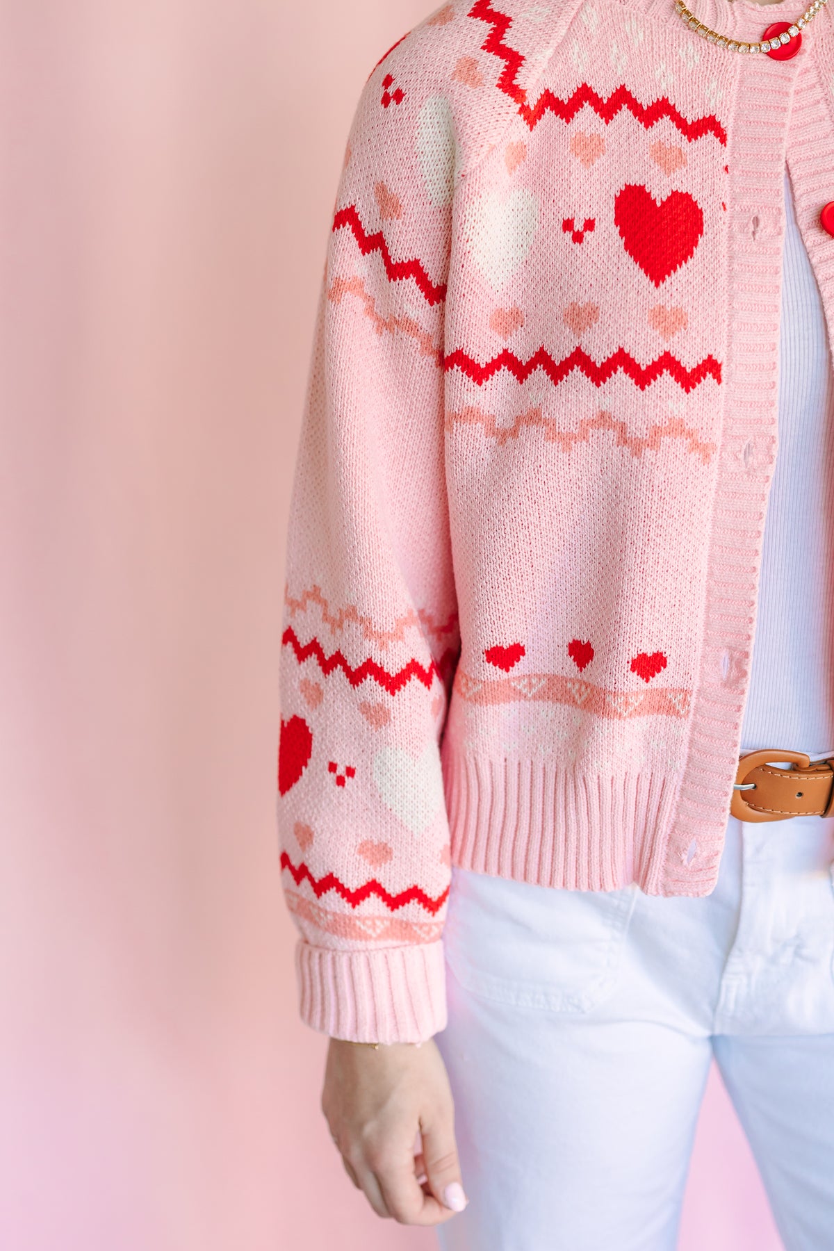 Pink Heart Cardigan