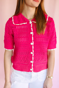Pink Pointelle Sweater