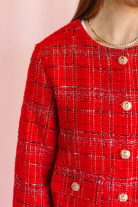 Red Tweed Holiday Jacket