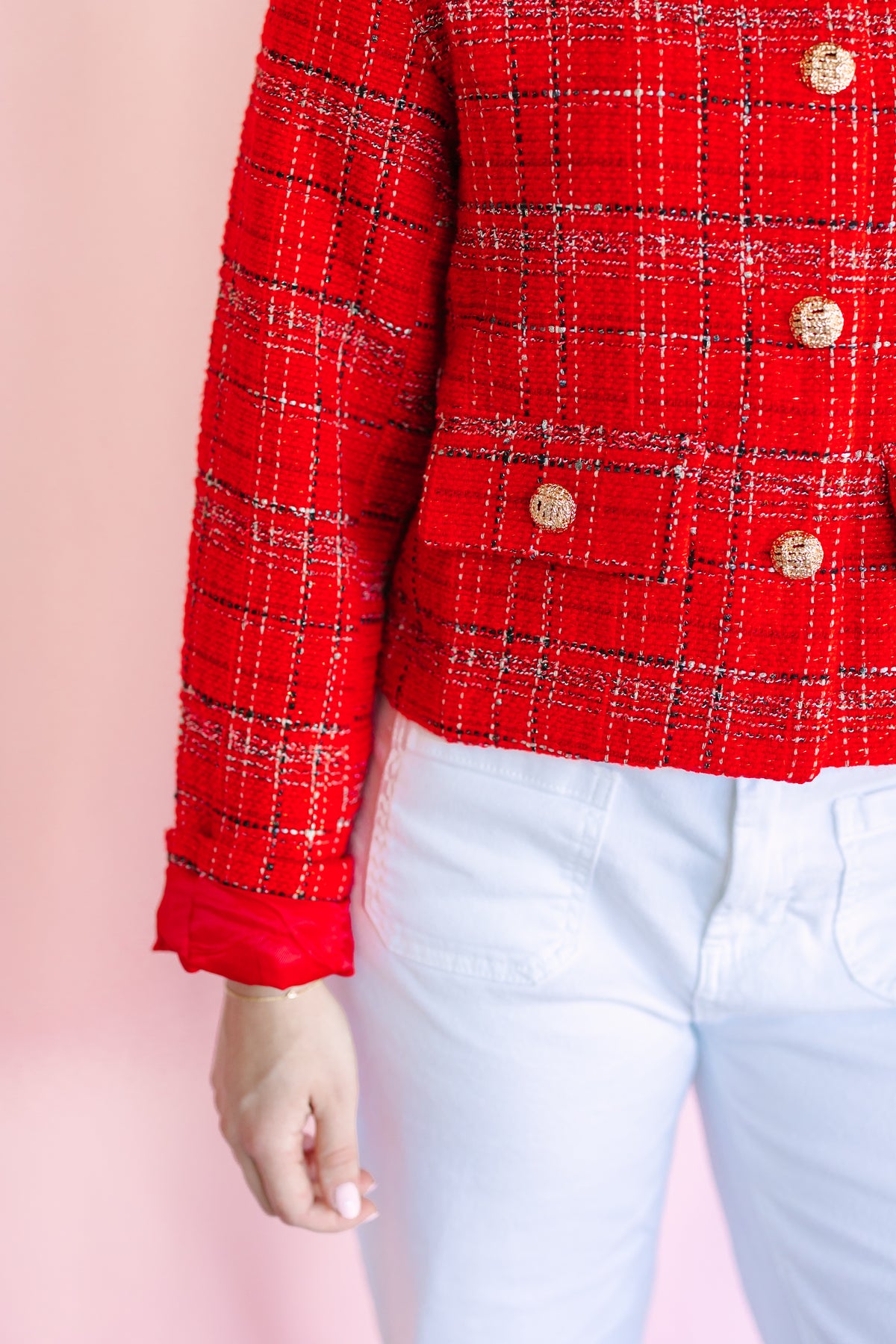 Red Tweed Holiday Jacket