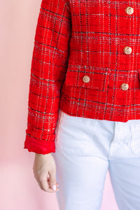Red Tweed Holiday Jacket