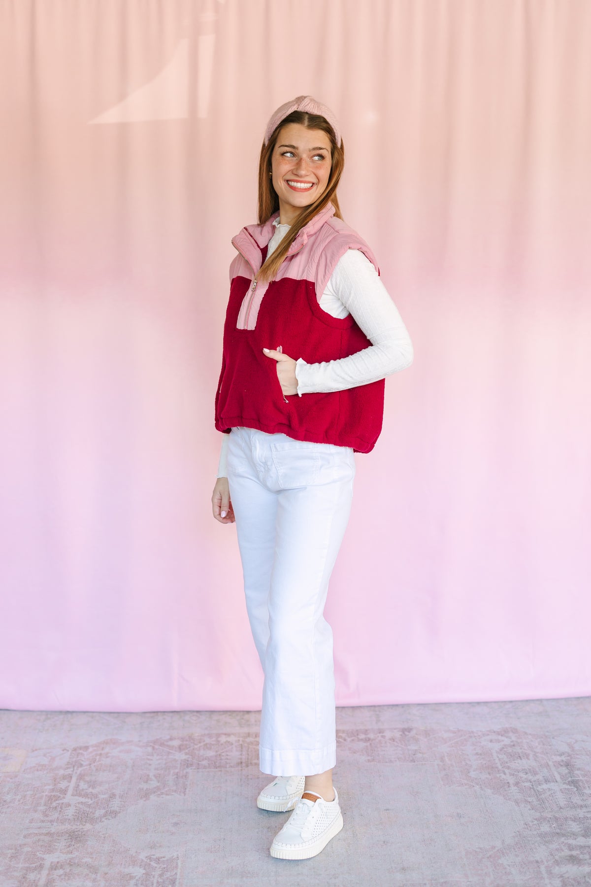 Color Block Fleece Puffer Vest