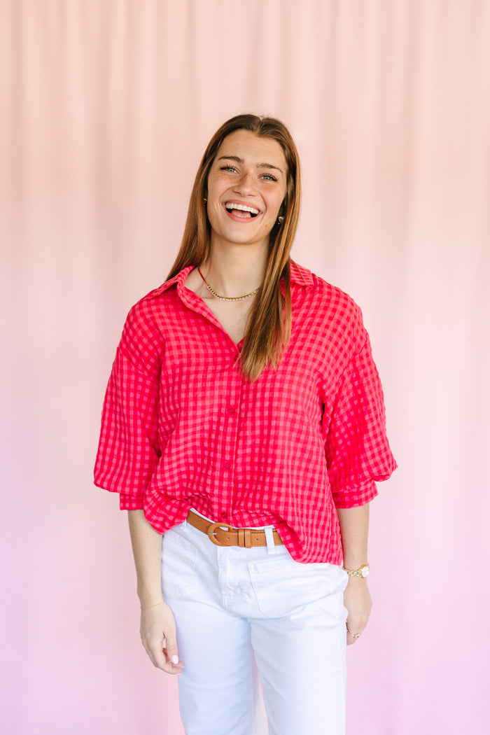 Gingham Button Down Shirt