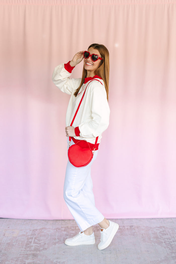 Color Block Mock Neck Terry Sweatshirt