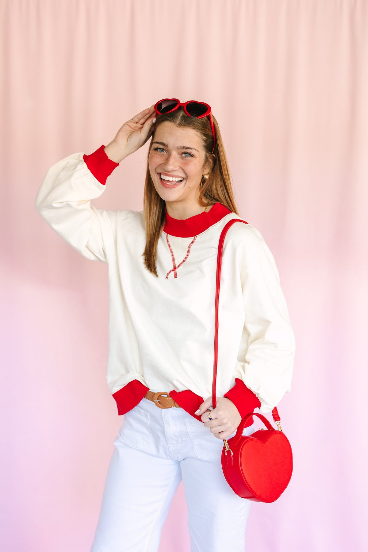 Color Block Mock Neck Terry Sweatshirt