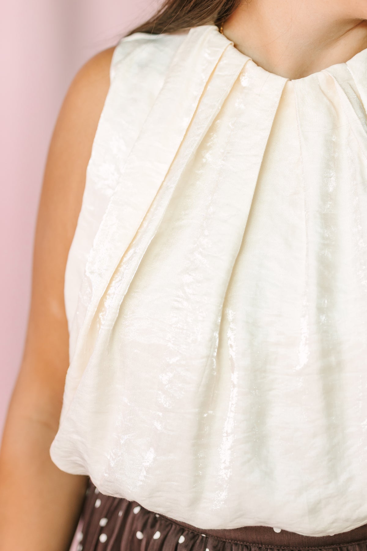 Sleeveless Pleated Balloon Top