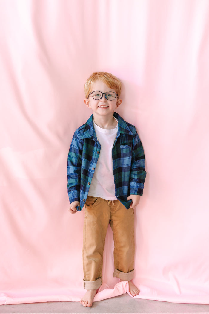 Navy/Blue/Green Plaid Shacket