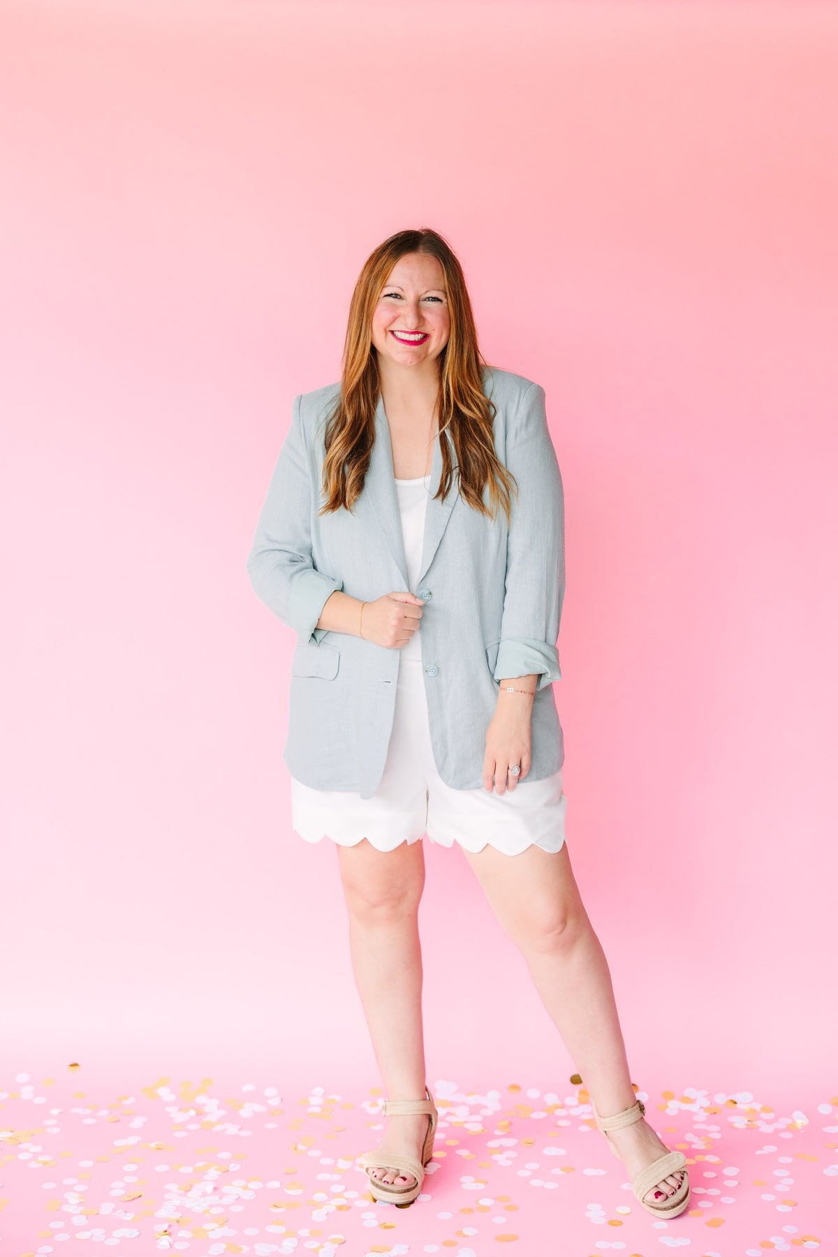 Dusty Mint Two Button Blazer