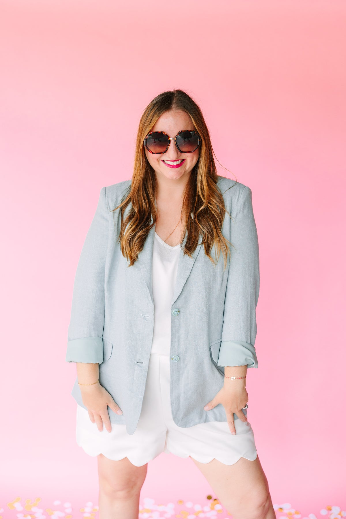 Dusty Mint Two Button Blazer