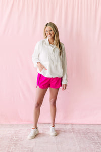 Crinkle Woven Active Pullover
