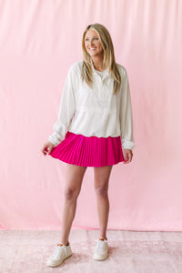 Crinkle Woven Active Pullover