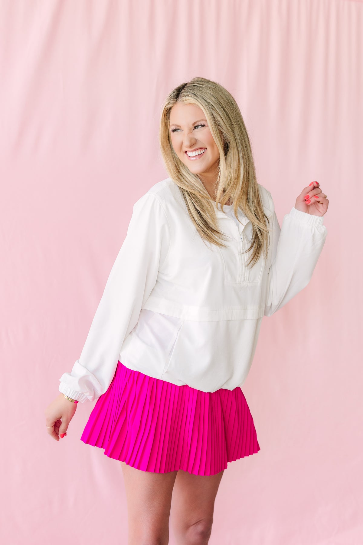 Crinkle Woven Active Pullover