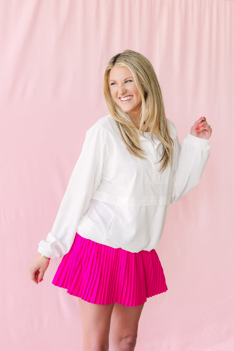 Crinkle Woven Active Pullover