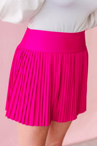 Pink Pleated Activewear Skirt