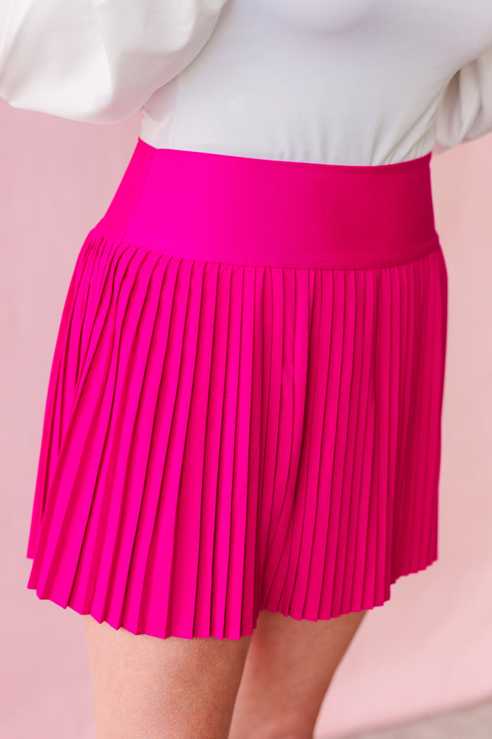 Pink Pleated Activewear Skirt