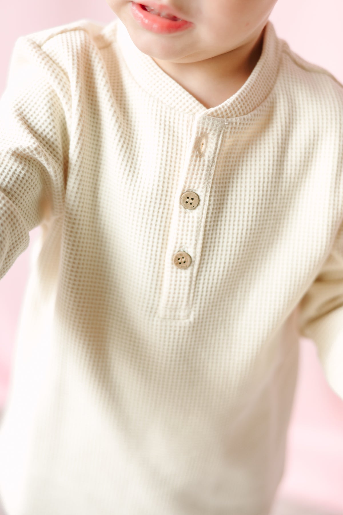 Cream Waffle Henley