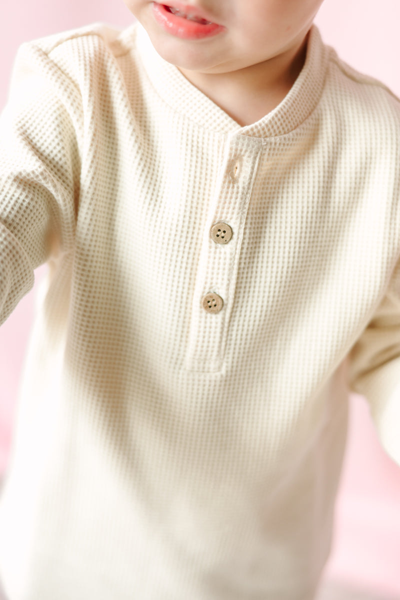 Cream Waffle Henley