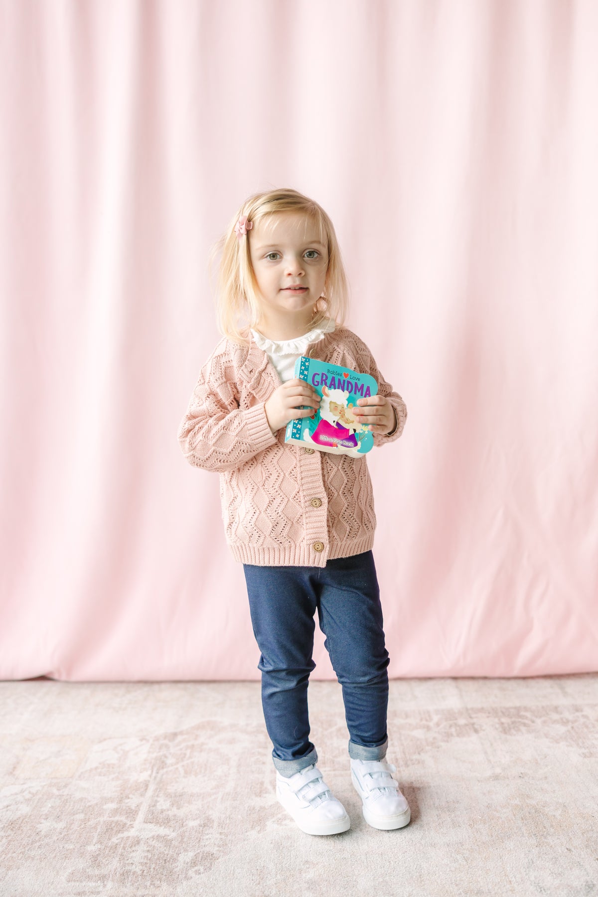 Pink Detail Knit Sweater Cardigan