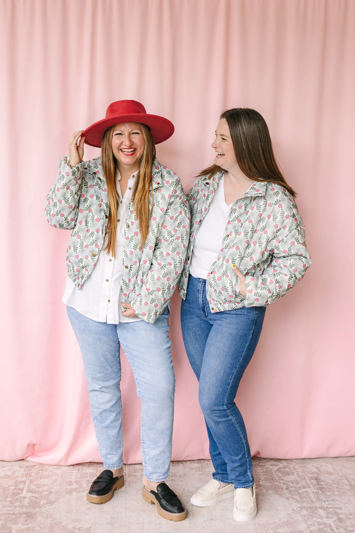 Multi Floral Puffer Jacket