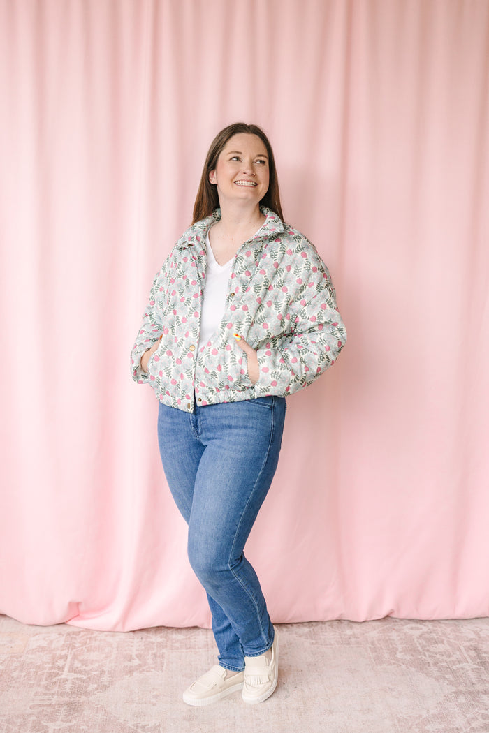 Multi Floral Puffer Jacket
