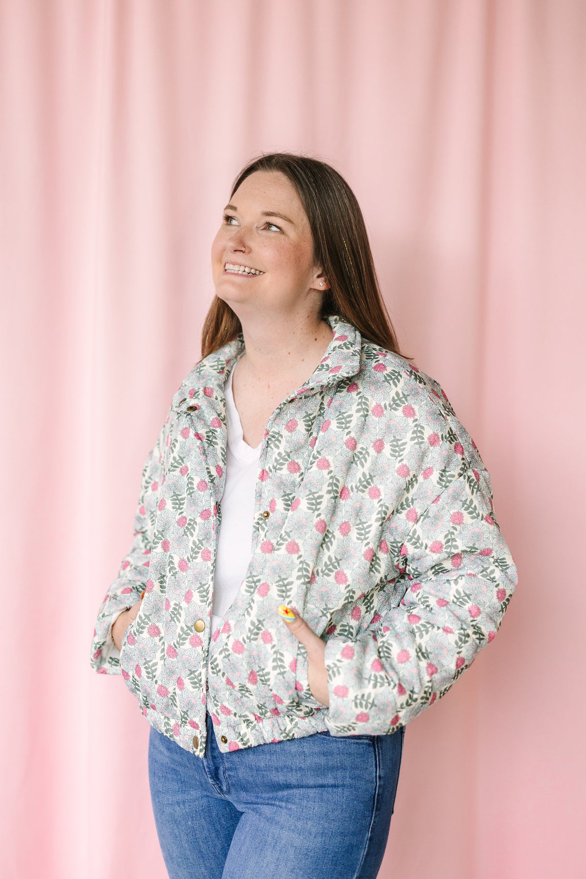 Multi Floral Puffer Jacket