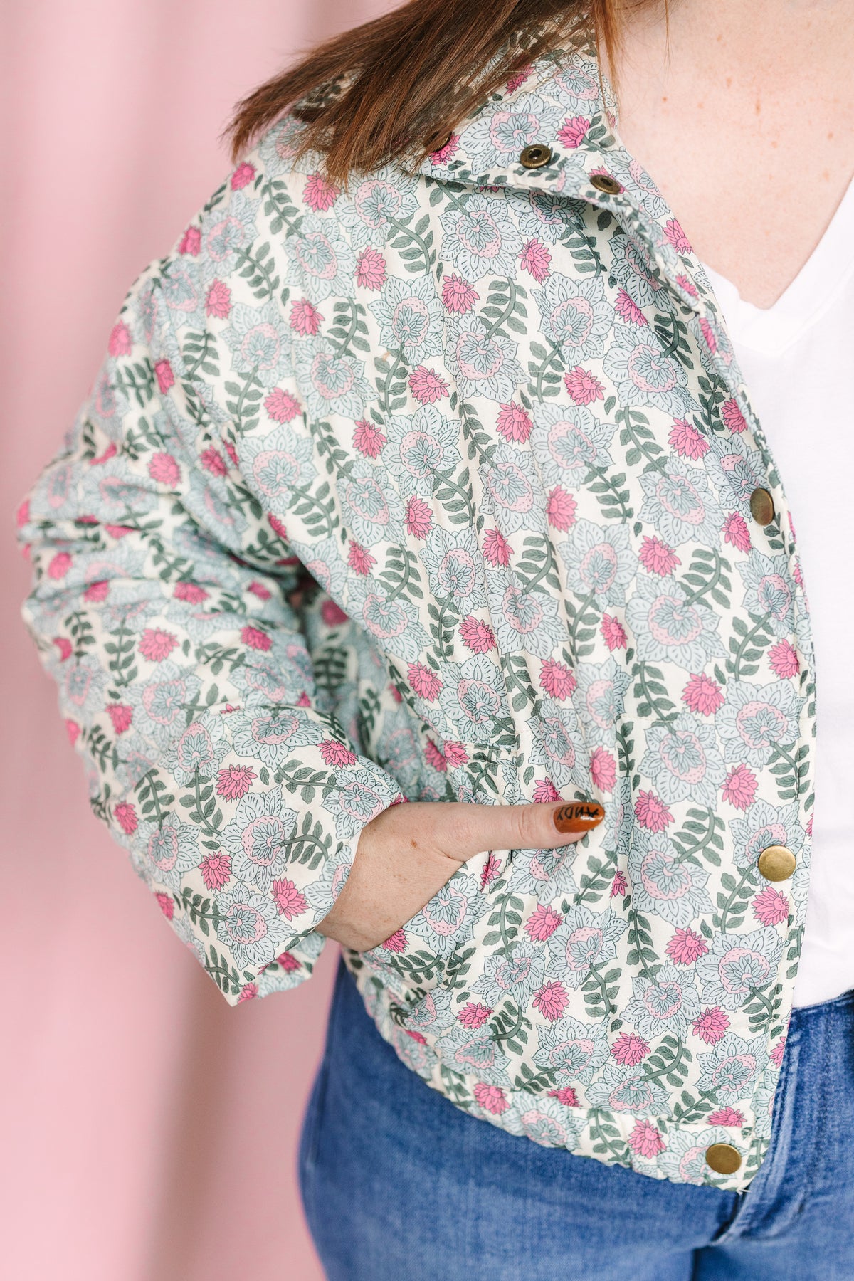 Multi Floral Puffer Jacket