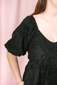 Tiered Puff Sleeve Midi Dress