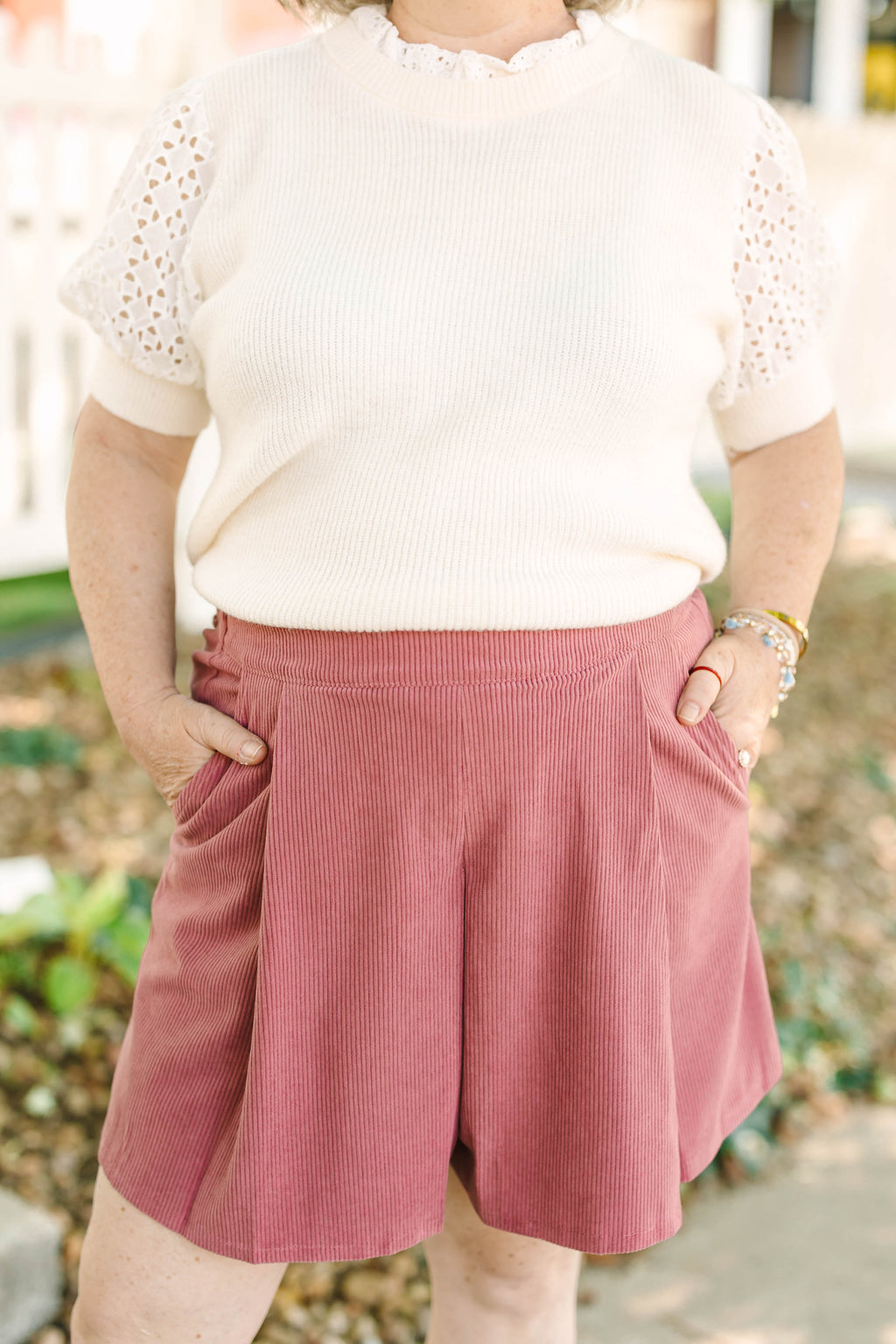 Mauve Corduroy Shorts