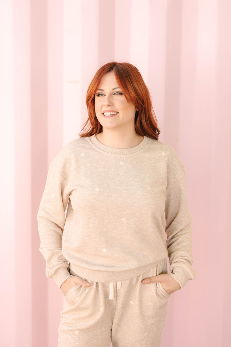 Oatmeal Embroidered Sweatshirt