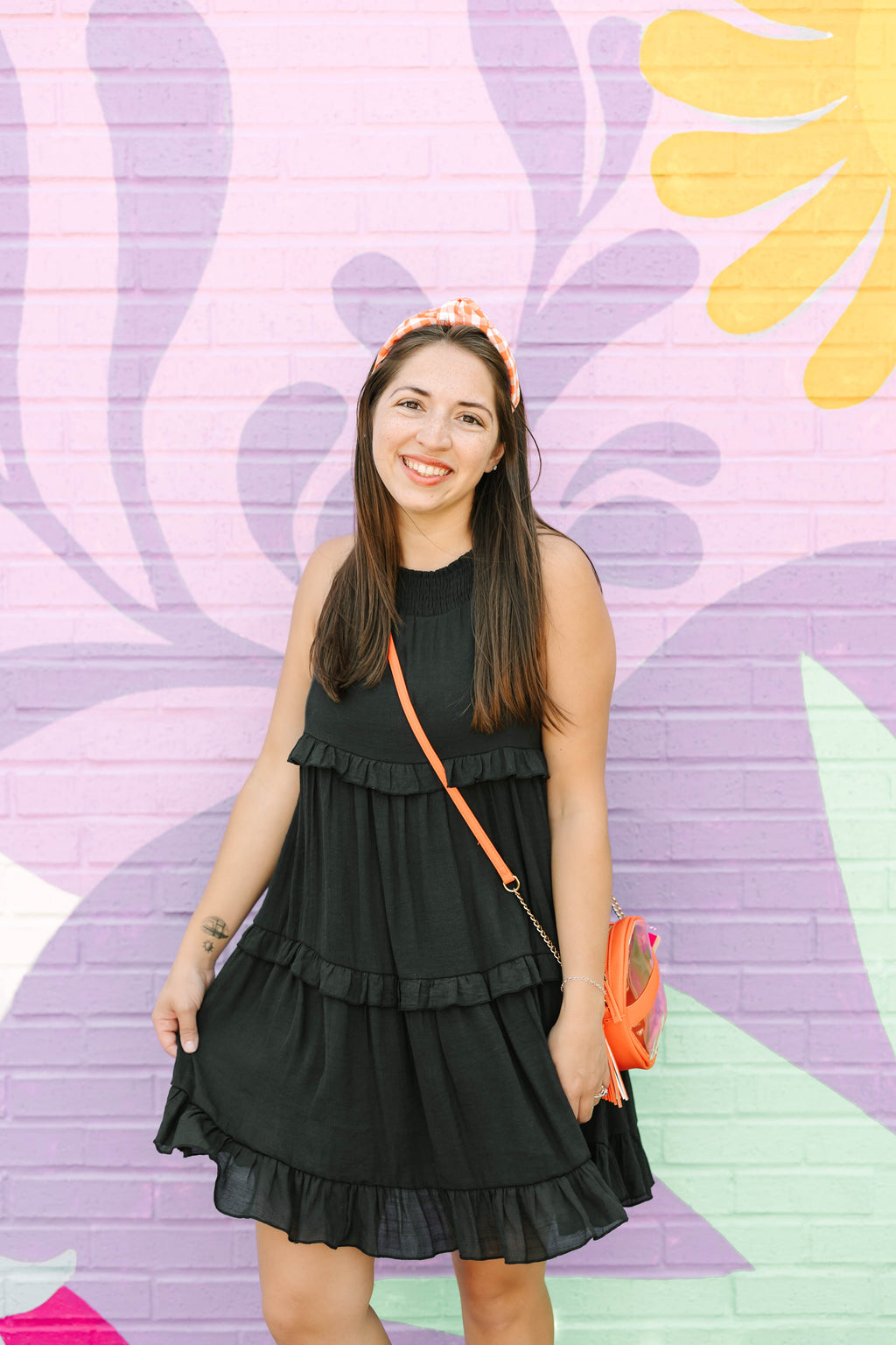 Black Smocked Halter Dress