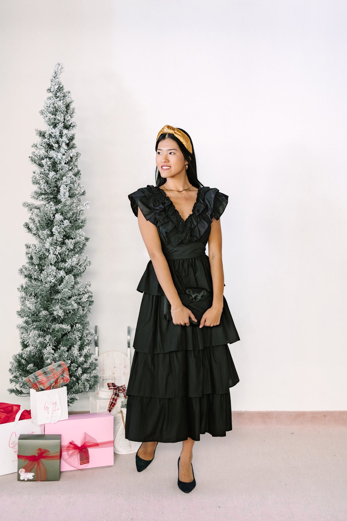 Black Tiered Ruffle Dress