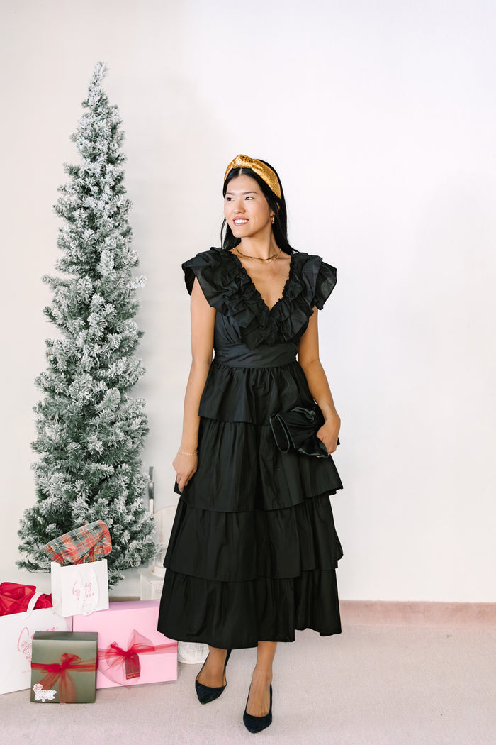 Black Tiered Ruffle Dress