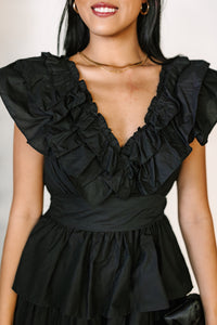 Black Tiered Ruffle Dress