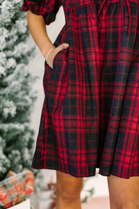 Plaid Tie Front Mini Dress