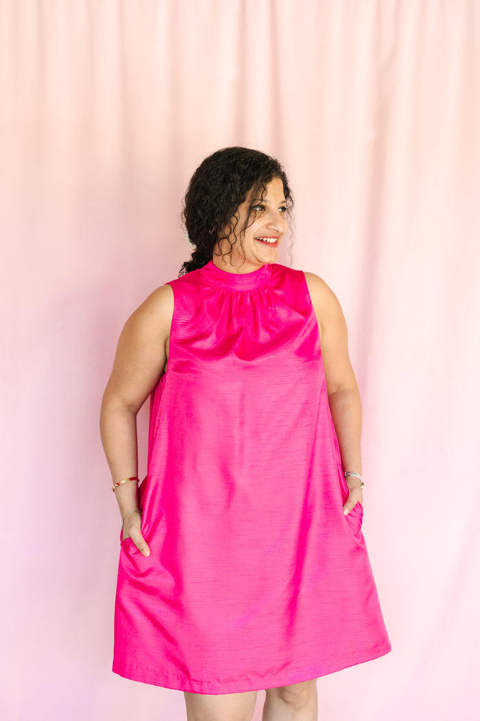 Pink Trapeze Mini Dress