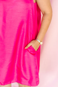 Pink Trapeze Mini Dress