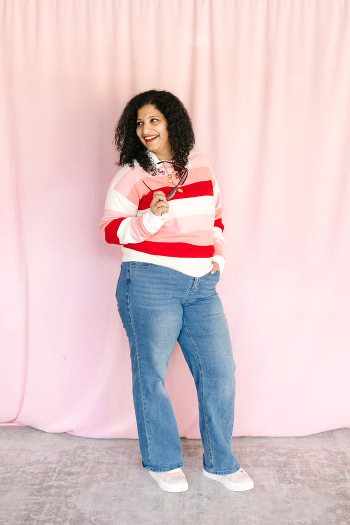 Valentine Color Block Sweater