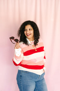 Valentine Color Block Sweater