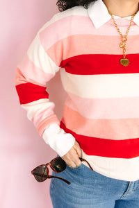 Valentine Color Block Sweater