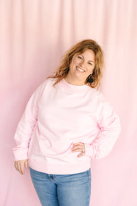 Pink Mock Neck Sweatshirt