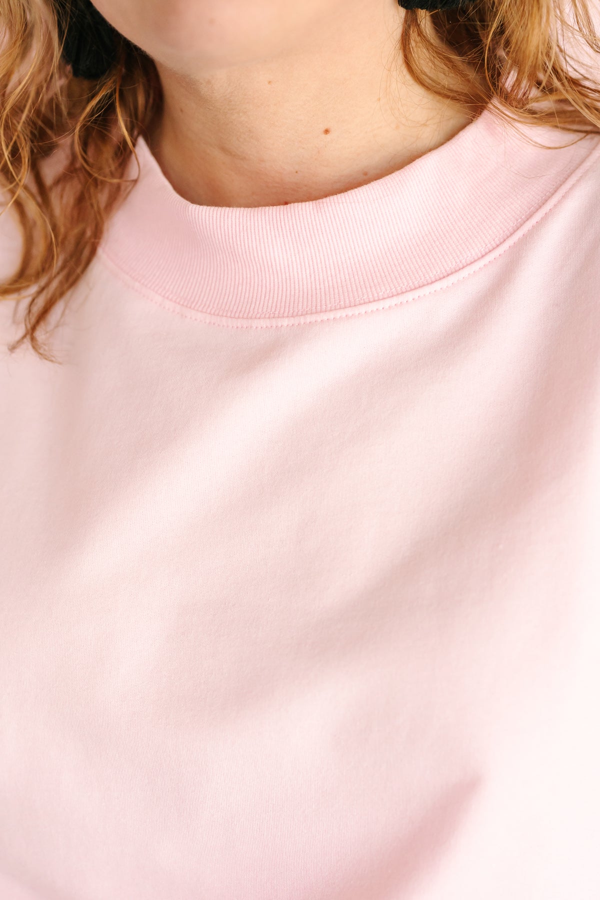 Pink Mock Neck Sweatshirt