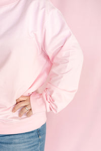 Pink Mock Neck Sweatshirt