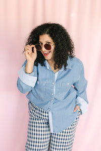 Washed Denim Button Down