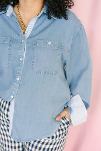 Washed Denim Button Down