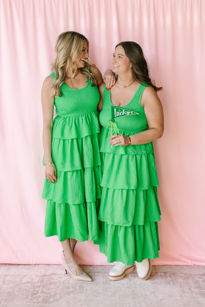 Green Tiered Maxi Dress