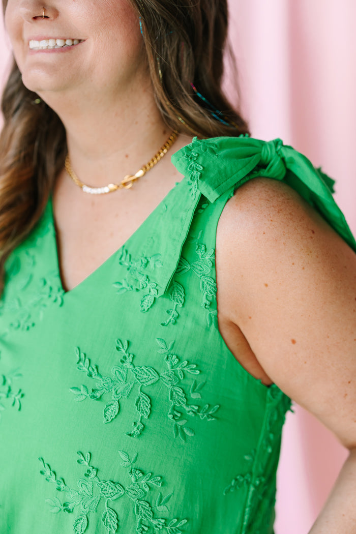 Green Floral Mini Dress
