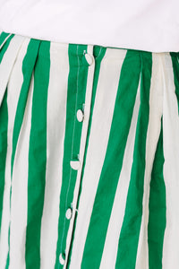 Green Striped Maxi Skirt